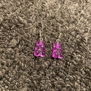 Purple Gummy Bear Earrings